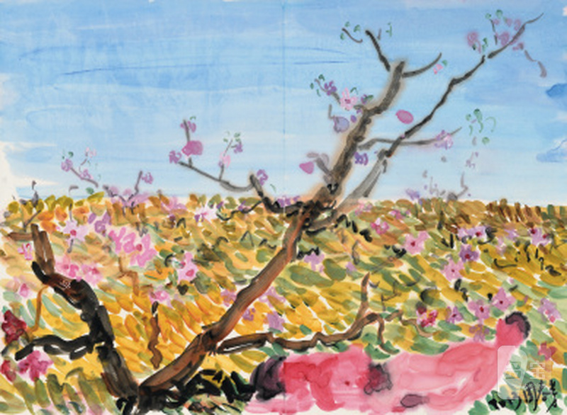 周春芽  ZHOU CHUNYA (b.1955) 桃花源  Peach Blossom Spring - 图1